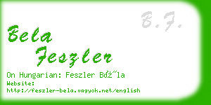 bela feszler business card